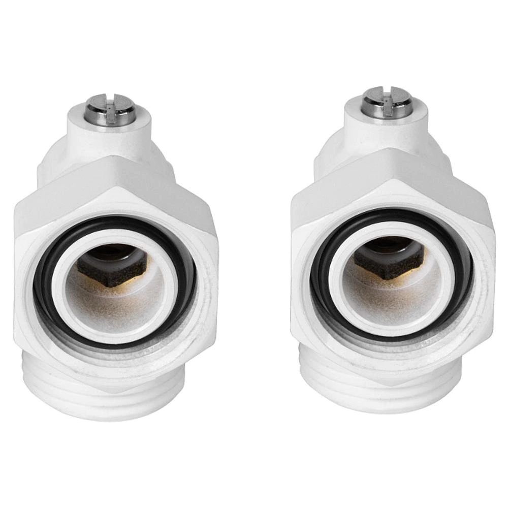 Комплект для нижнего подключения радиатора 3/4" угловой белый Royal Thermo Design