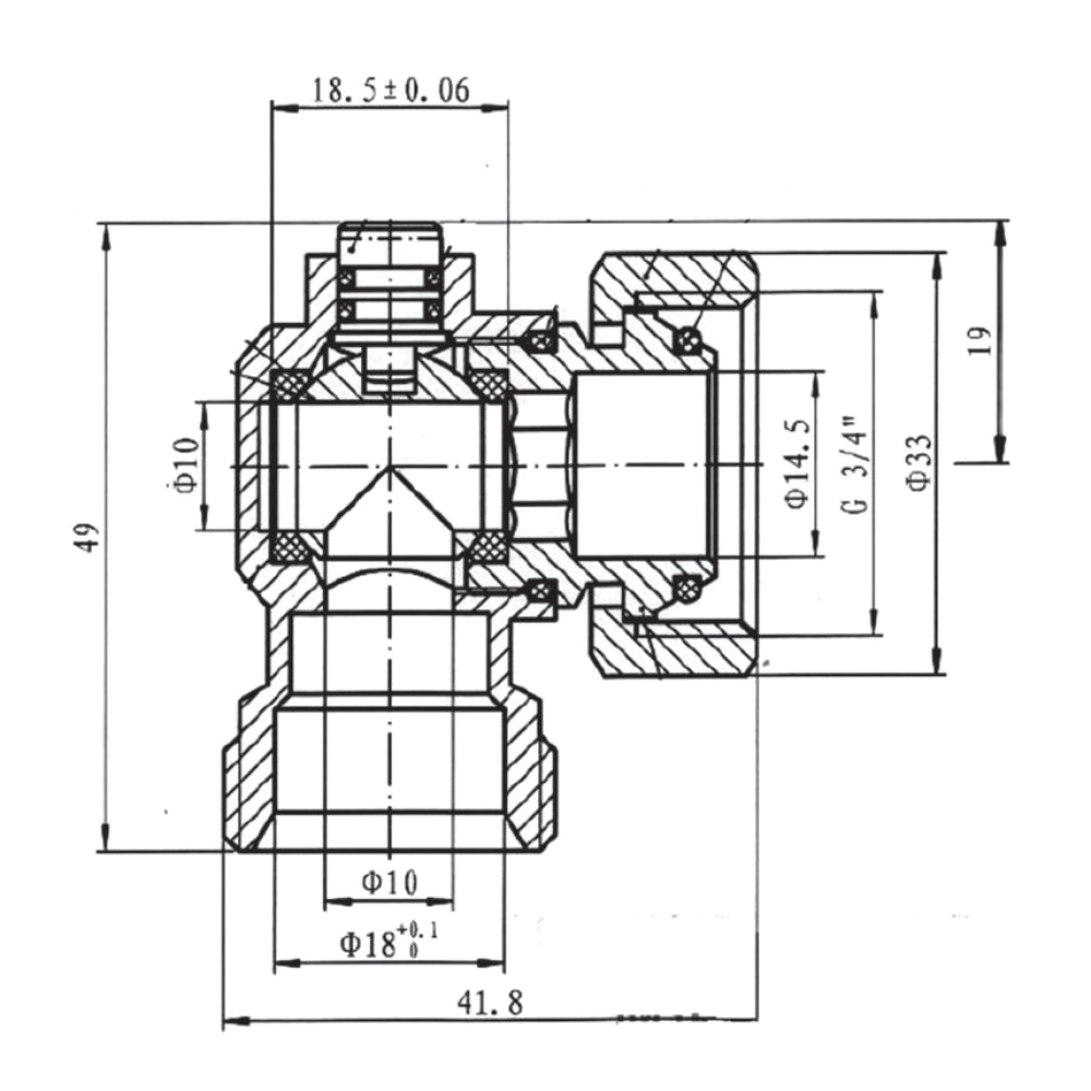 Комплект для нижнего подключения радиатора 3/4" угловой белый Royal Thermo Design