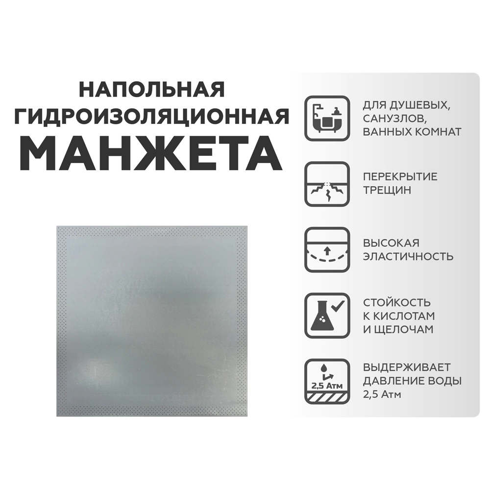 Манжета гидроизоляционная напольная PLITONIT 425x425 мм