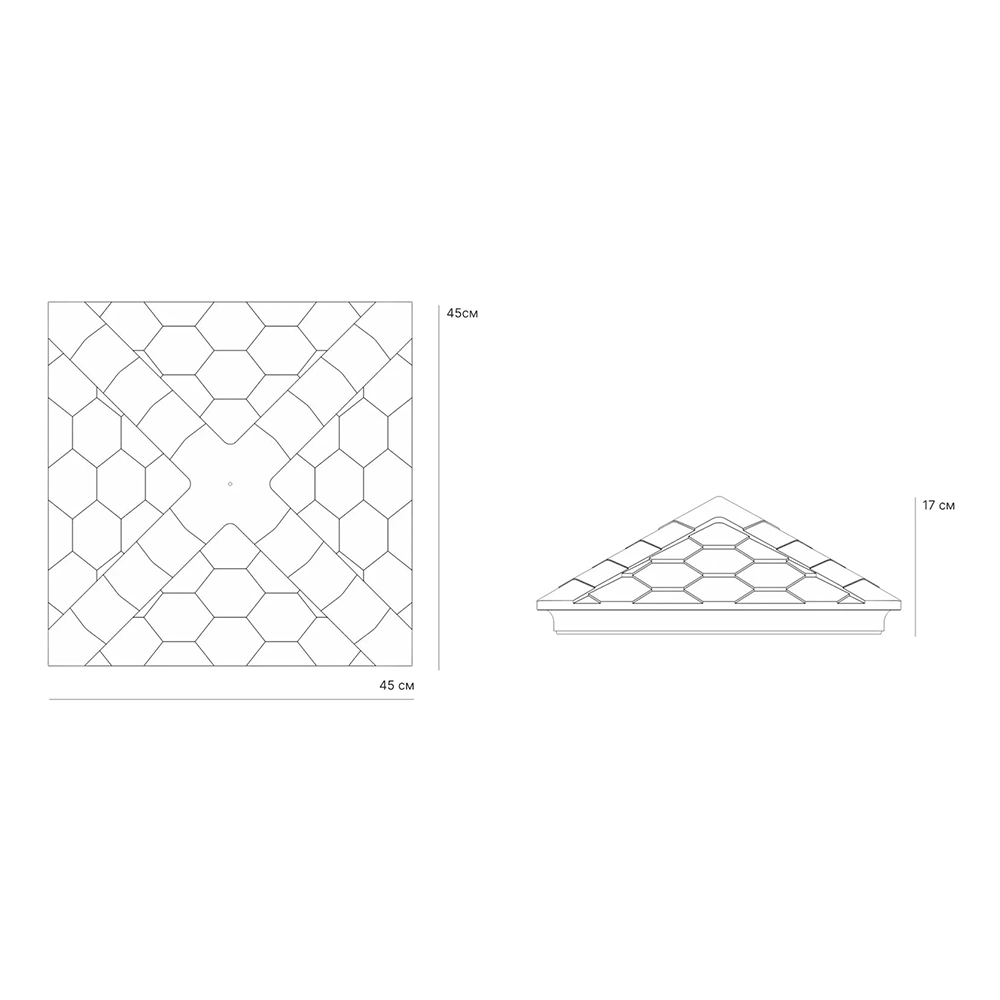 Оголовник полимеркомпозитный 450x450x170 мм серый Everest Zking
