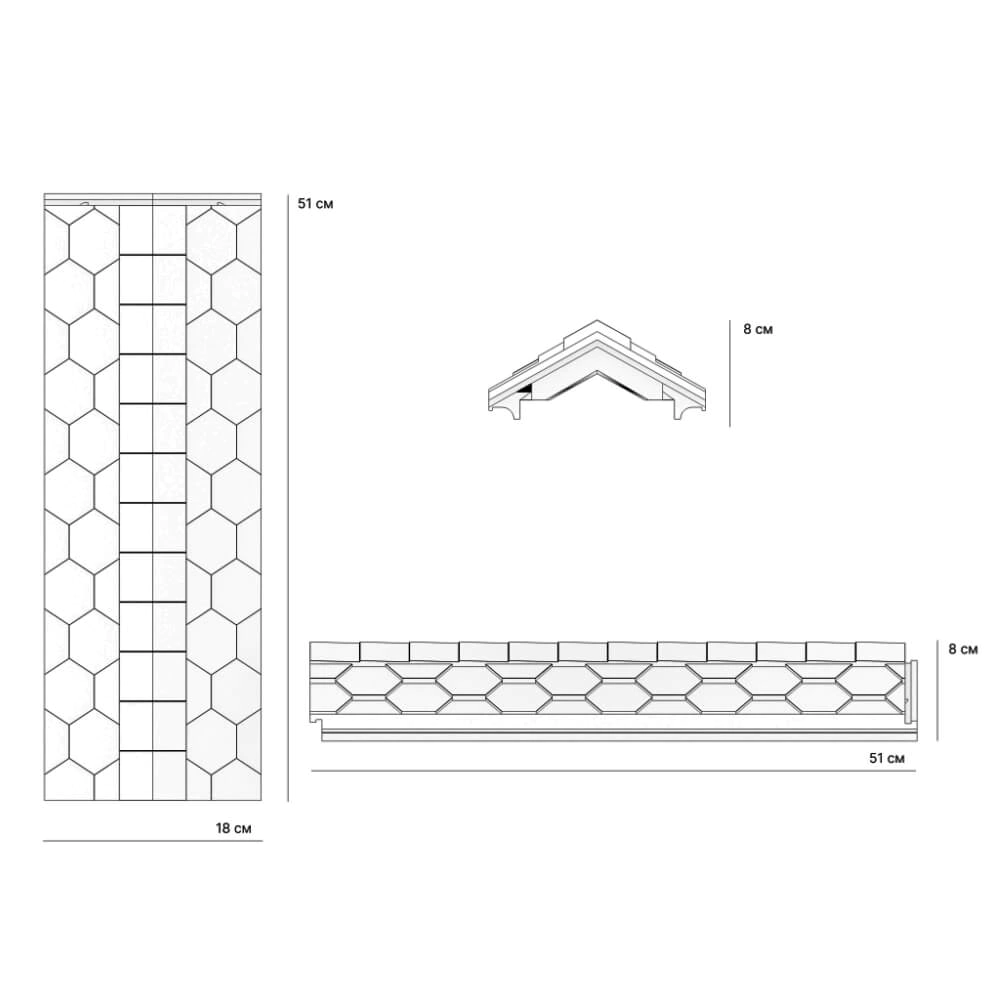 Парапет полимеркомпозитный 505x303x105 мм коричневый Everest Zking