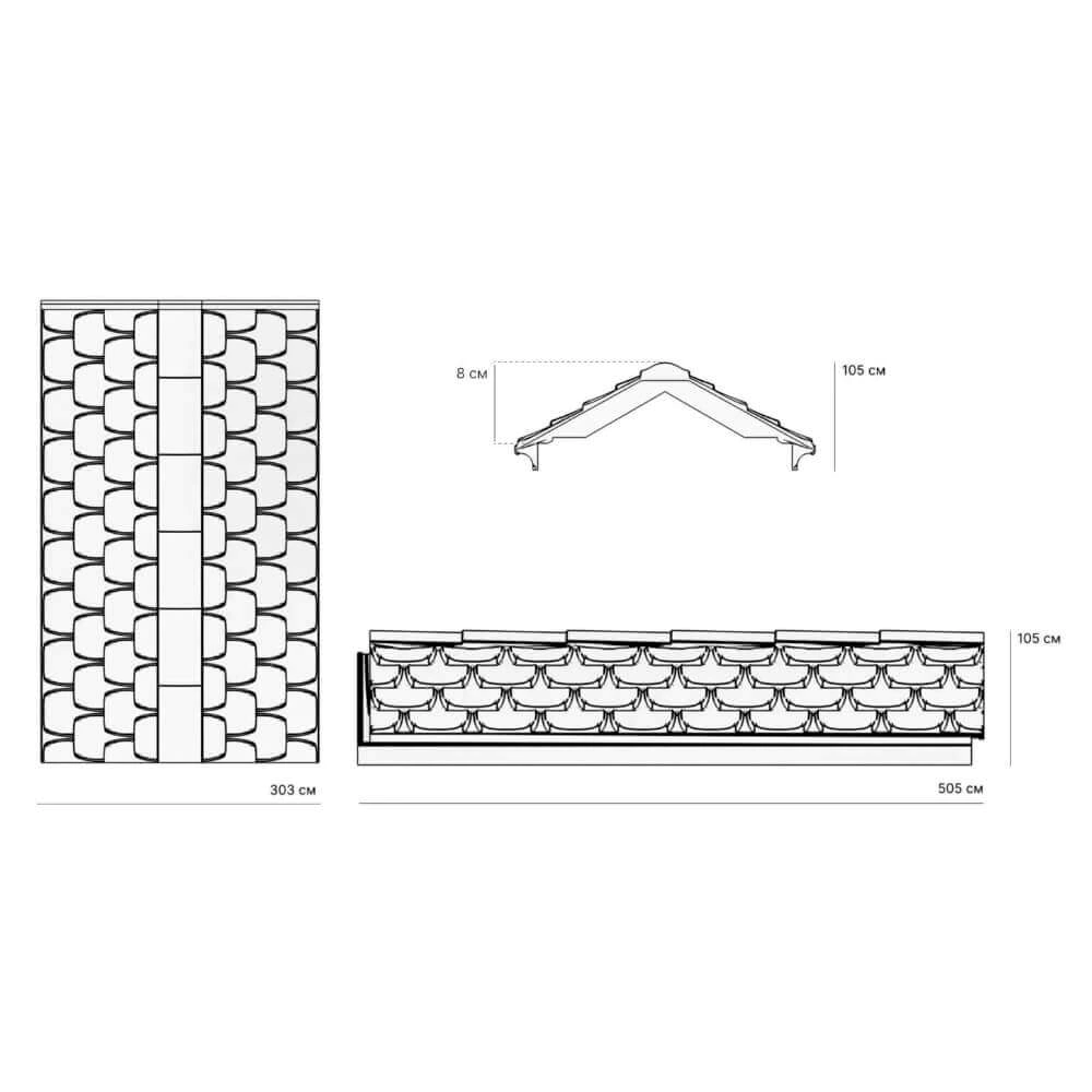 Парапет полимеркомпозитный 510x180x80 мм серый Everest Zking