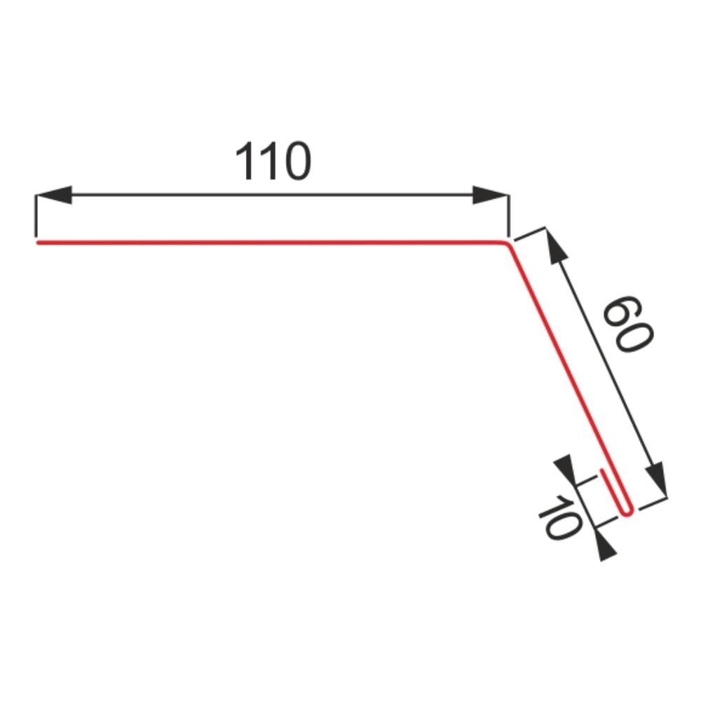 Планка карнизная 110x60x2000 мм 0,45 мм вишня RAL 3005