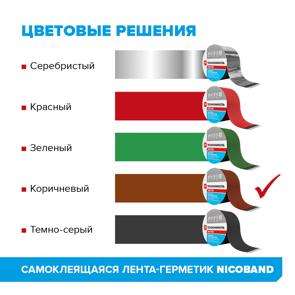 Герметизирующая лента ТЕХНОНИКОЛЬ NICOBAND 50 мм коричневая 3 м