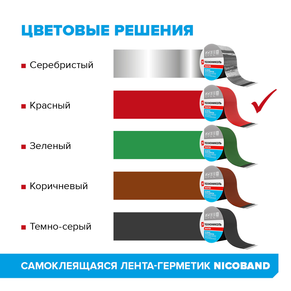 Герметизирующая лента ТЕХНОНИКОЛЬ NICOBAND 50 мм красная 3 м
