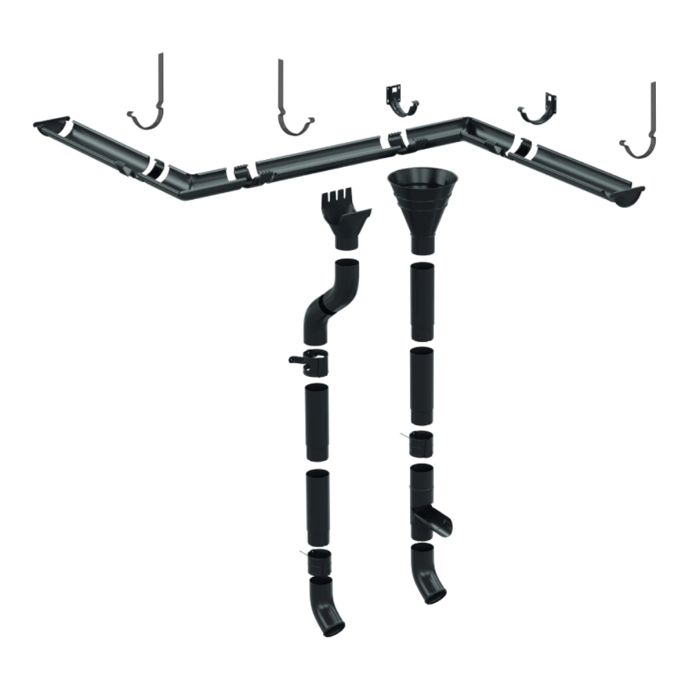 Воронка водосборная VEGALux 300/90 мм оцинковка 275 г/м2 черная RAL 9005