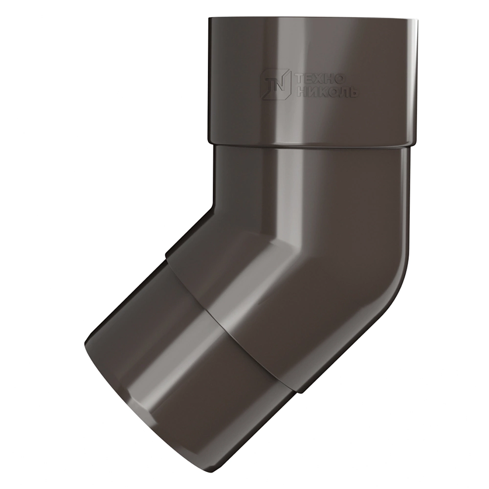 Колено водосточной трубы ТЕХНОНИКОЛЬ 82мм 45° темно-коричневое RAL 8019