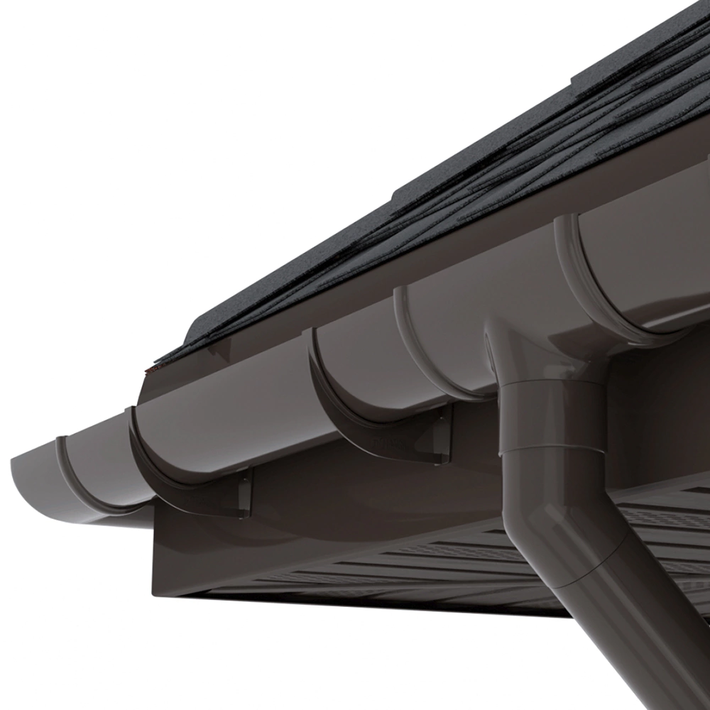 Колено водосточной трубы ТЕХНОНИКОЛЬ 82мм 45° темно-коричневое RAL 8019