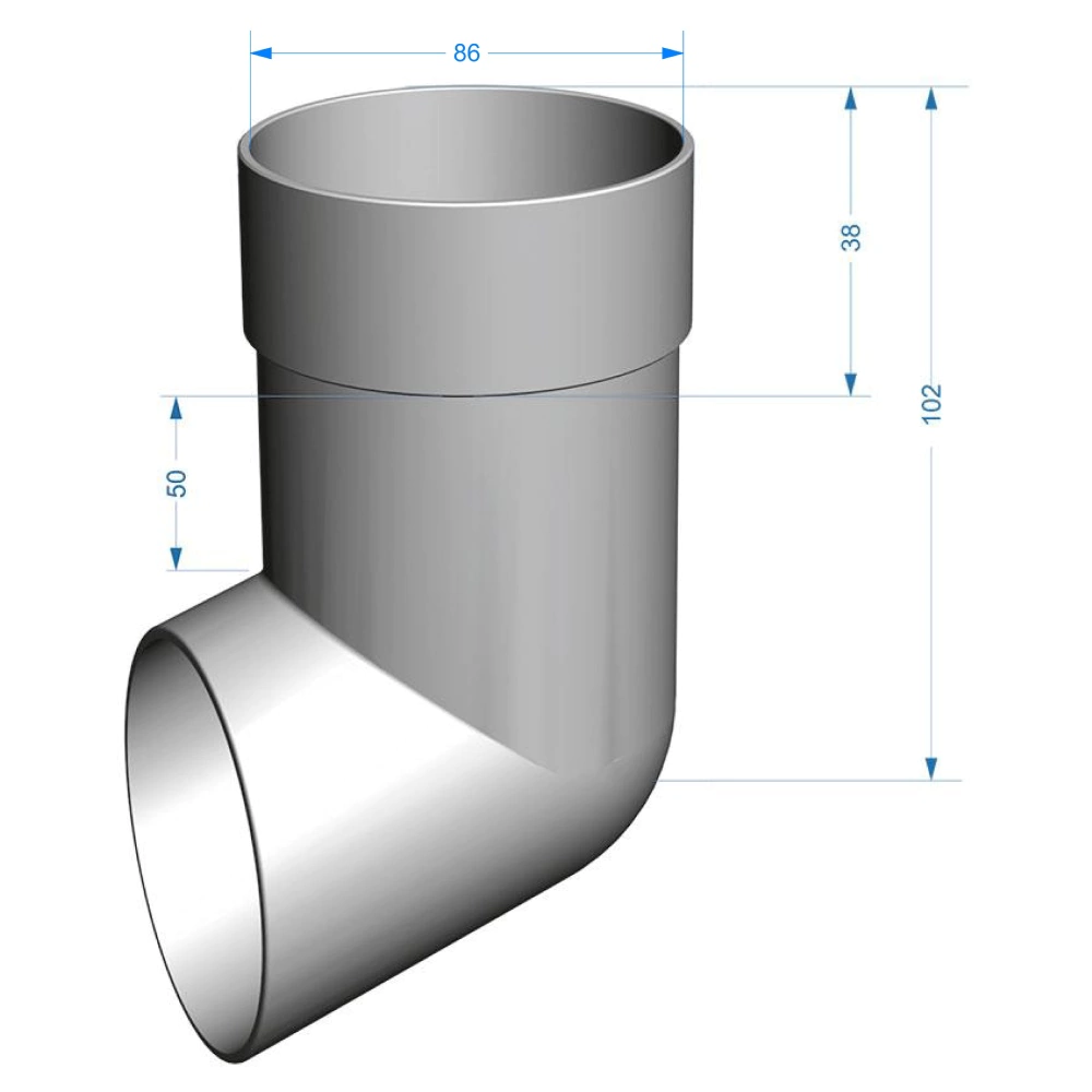 Колено сливное 85 мм пломбир RAL 9003 Дёке PREMIUM