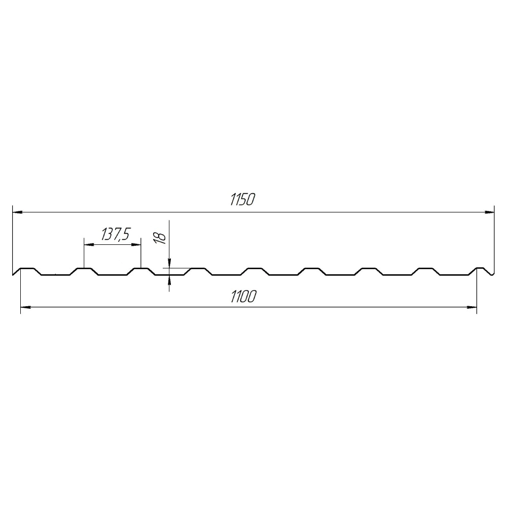Профнастил C20 2x1,15 м 0,35 мм коричневый RAL 8017 Grand Line