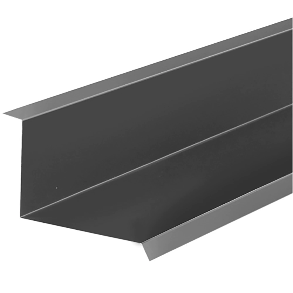 Планка примыкания верхняя 130х140x2000 мм 0,45 мм графит RAL 7024