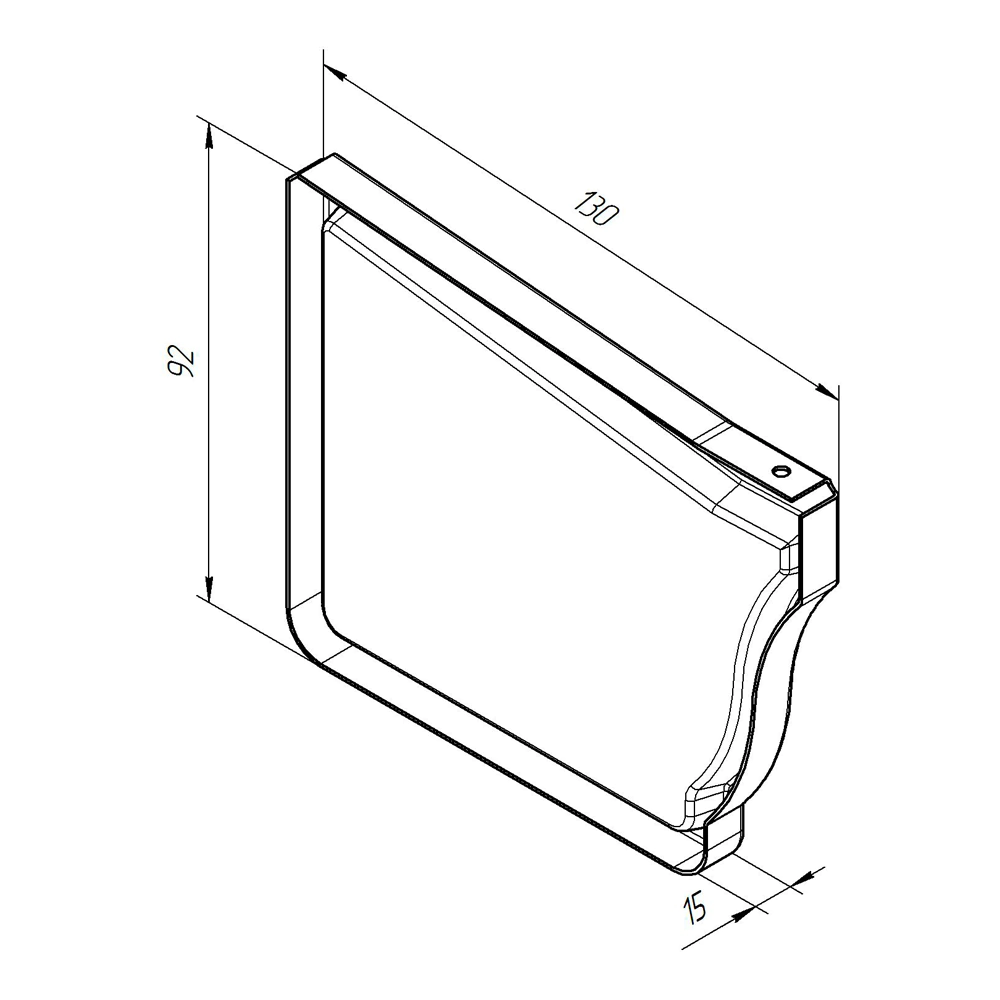 Заглушка желоба 120x86 мм правая белая RAL 9003 Vortex Grand Line