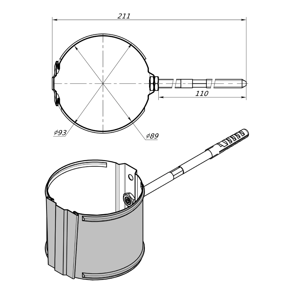 Крепление для трубы 90 мм VEGALux оцинковка 275 г/м2 графит RAL 7024