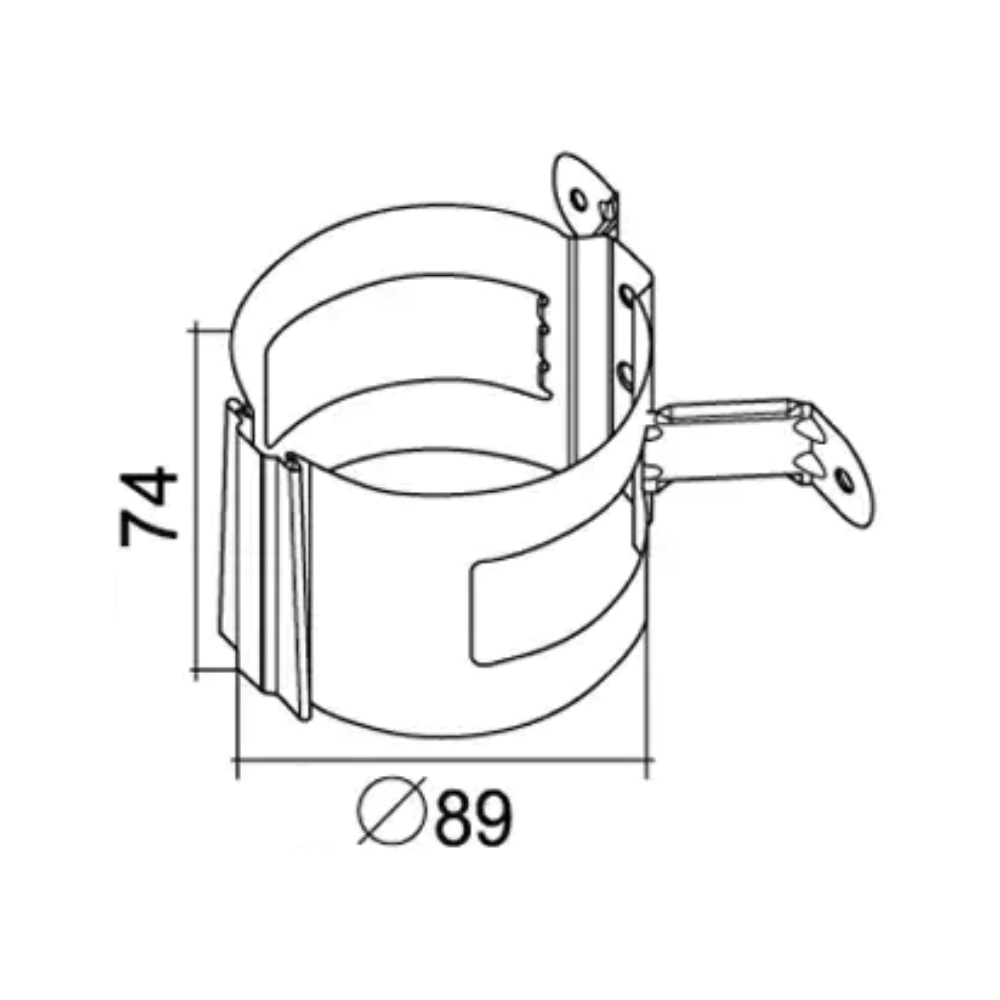 Крепление для трубы 90 мм к деревянному основанию Grand Line графит RAL 7024