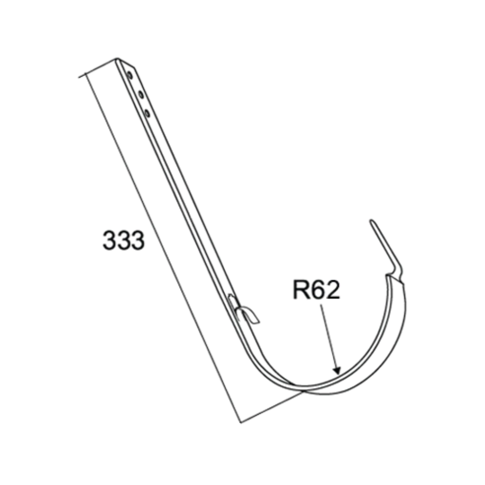 Держатель желоба стропильный Grand Line 125 мм с фиксатором коричневый RAL 8017