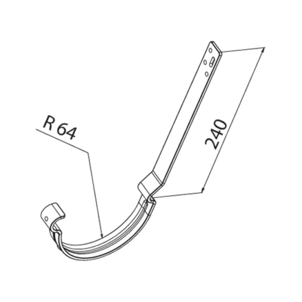 Держатель желоба стропильный Grand Line 125 мм коричневый RAL 8017