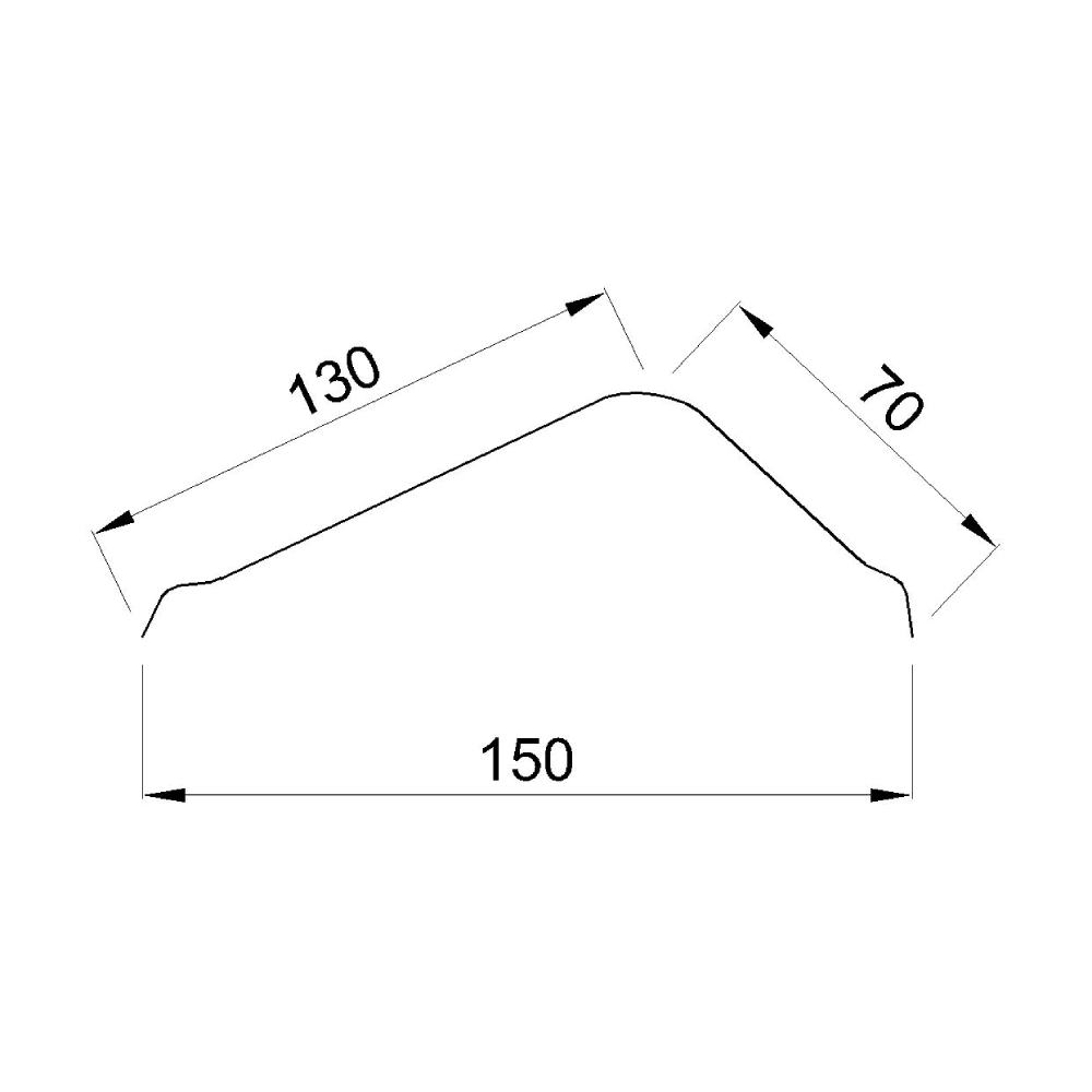 Щипец битумный Ондулин Черепица 1,035 м серый