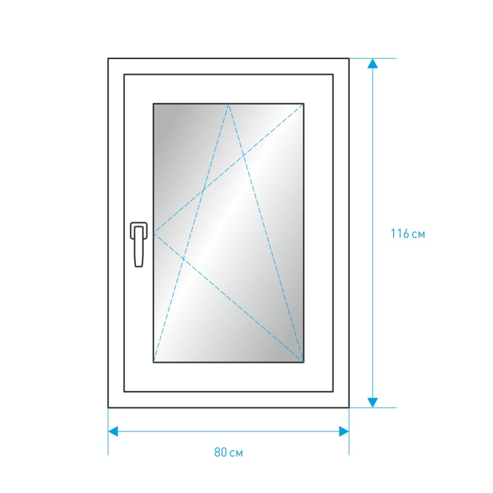 Пластиковое окно PLAFEN 800х1160 мм поворотно-откидное