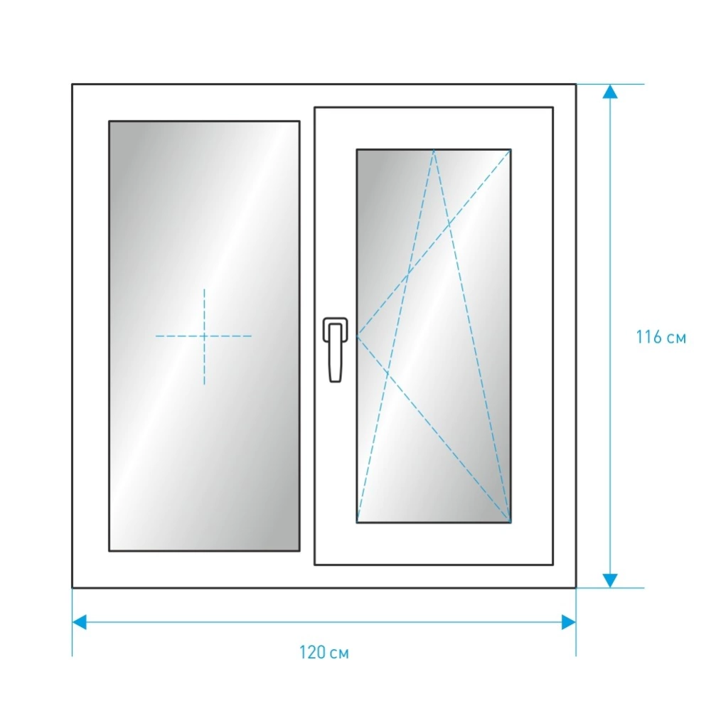 Пластиковое окно PLAFEN 1200х1160 мм поворотно-откидное