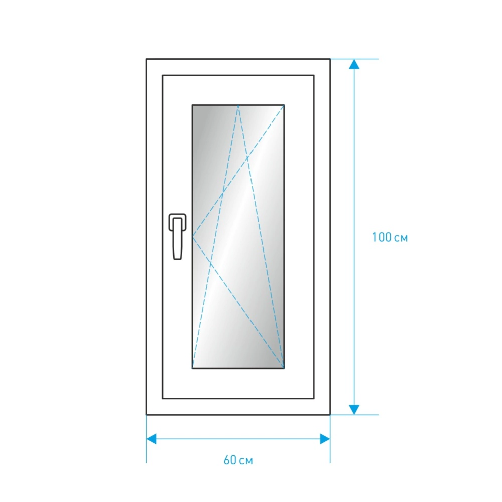 Пластиковое окно PLAFEN 600х1000 мм поворотно-откидное