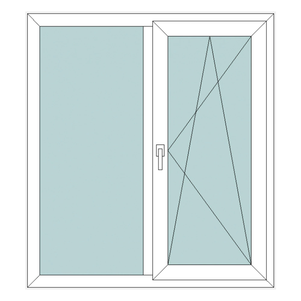 Пластиковое окно PLAFEN 1260х1300 мм поворотно-откидное