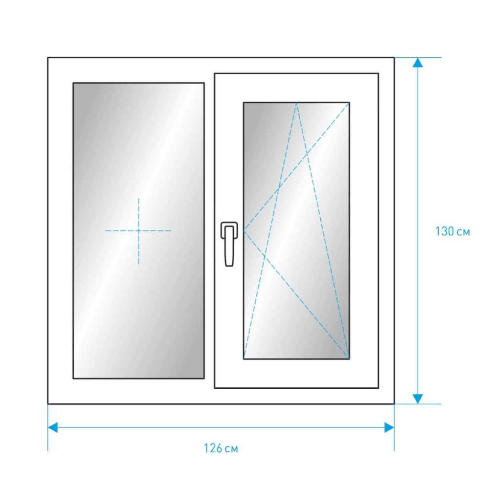 Пластиковое окно PLAFEN 1260х1300 мм поворотно-откидное
