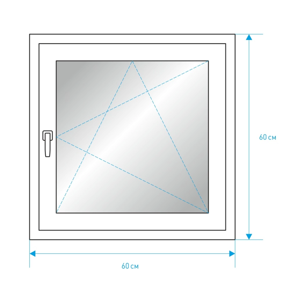 Пластиковое окно PLAFEN 600х600 мм поворотно-откидное