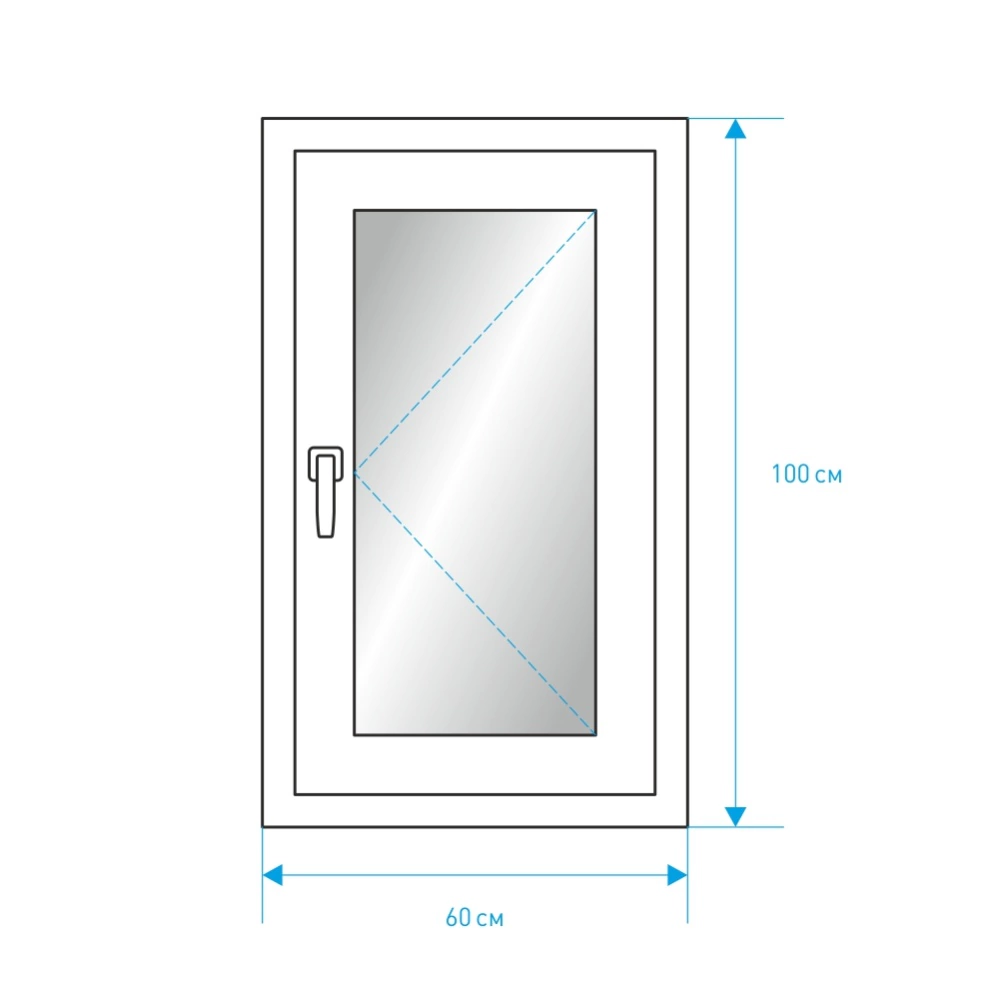 Окно ПВХ 600x1000 мм поворотное энергосберегающий стеклопакет Декёнинк