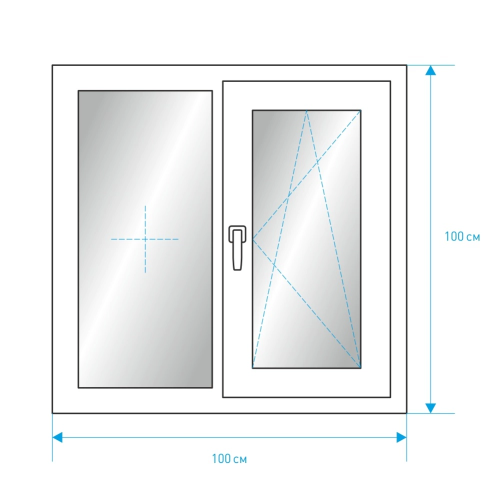 Пластиковое окно Aluplast 1000х1000 мм поворотно-откидное