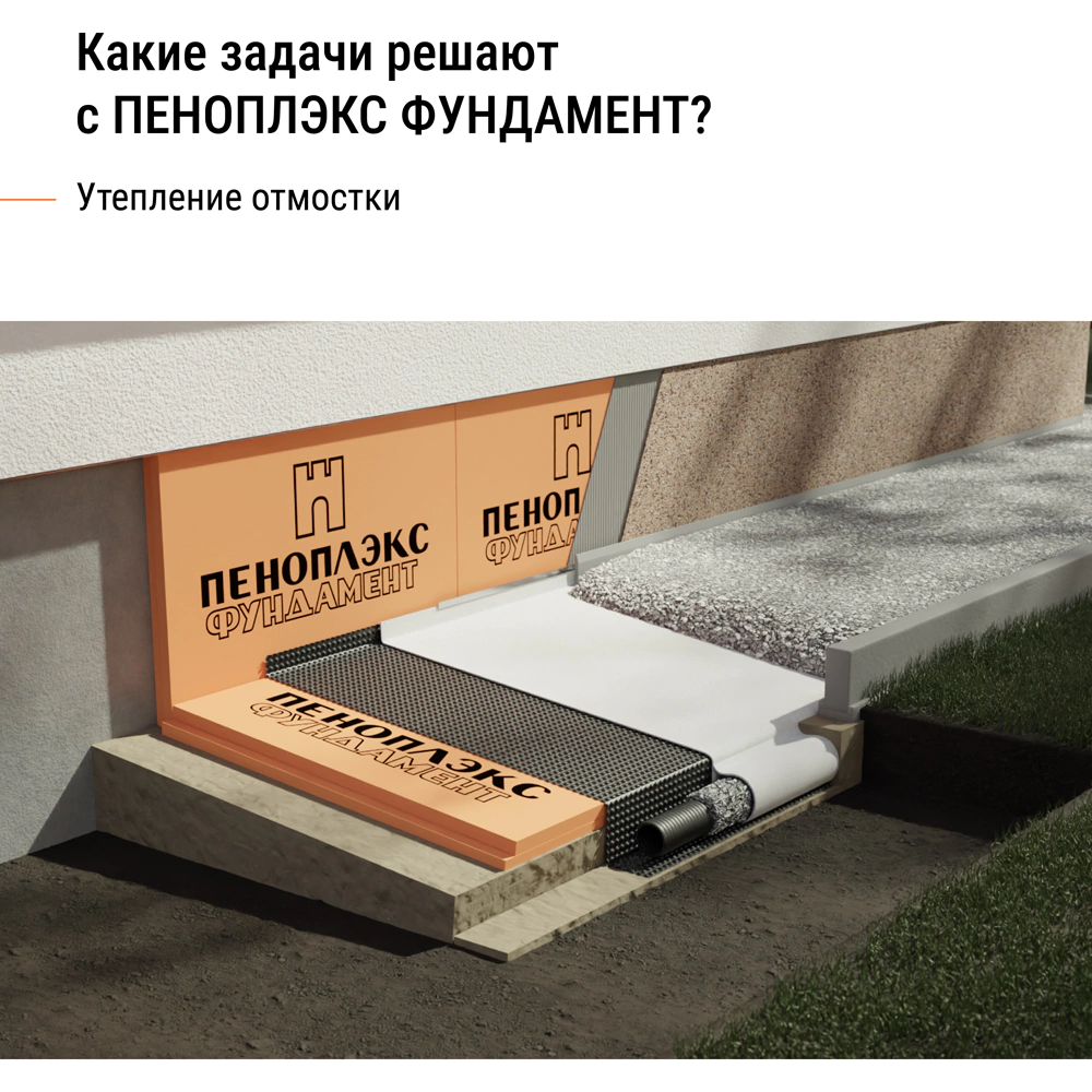Экструдированный пенополистирол 50 мм 1185x585 мм ФУНДАМЕНТ ПЕНОПЛЭКС