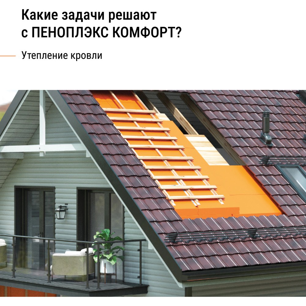 Экструдированный пенополистирол 20 мм 1185x585 мм КОМФОРТ ПЕНОПЛЭКС