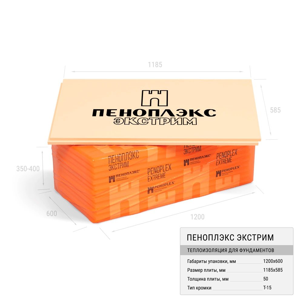 Экструдированный пенополистирол 50 мм 1185x585 мм ПЕНОПЛЭКС ЭКСТРИМ