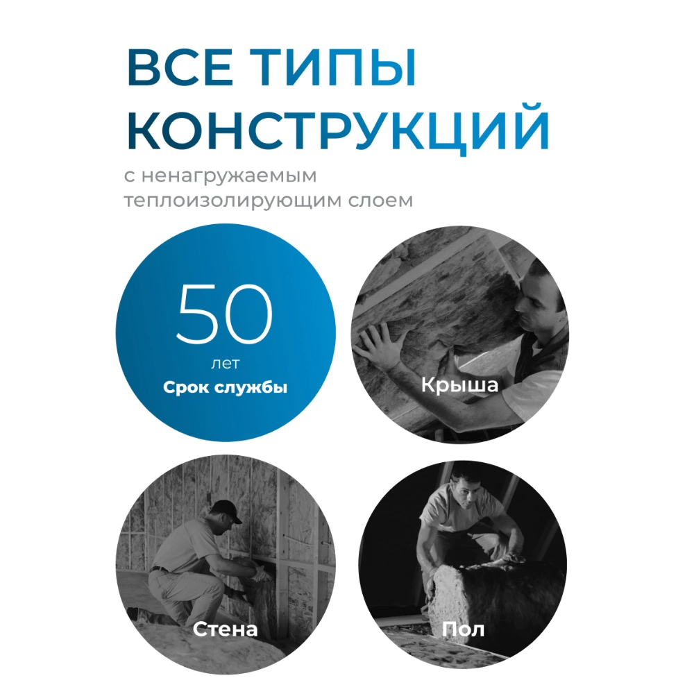 Утеплитель на стекловолокне 1250х600х50 мм 9 м2 ТеплоКНАУФ NORD 33