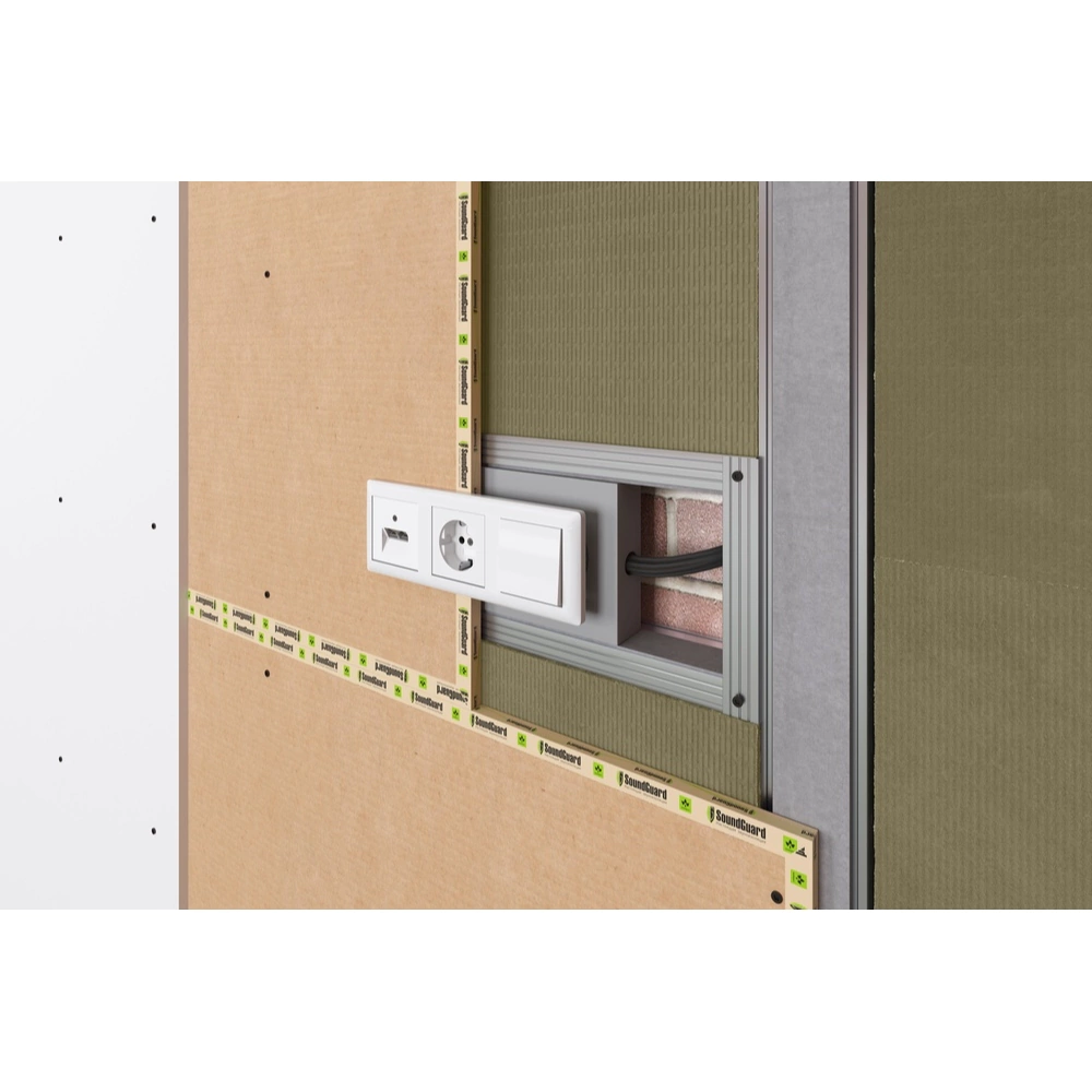 Подрозетник звукоизоляционный 4 секции 334x115x36 мм S-BOX SoundGuard