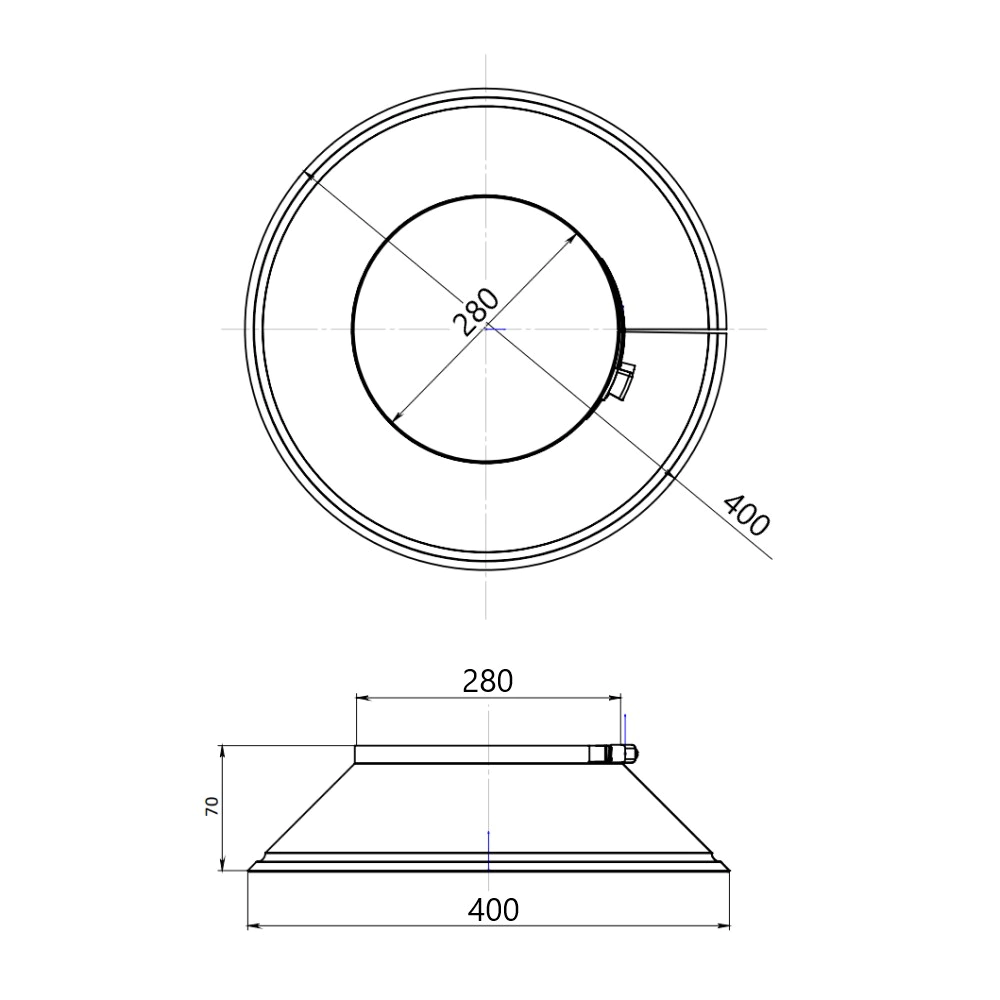 Юбка для дымохода d400х280х70 мм 0,5 Flue Line