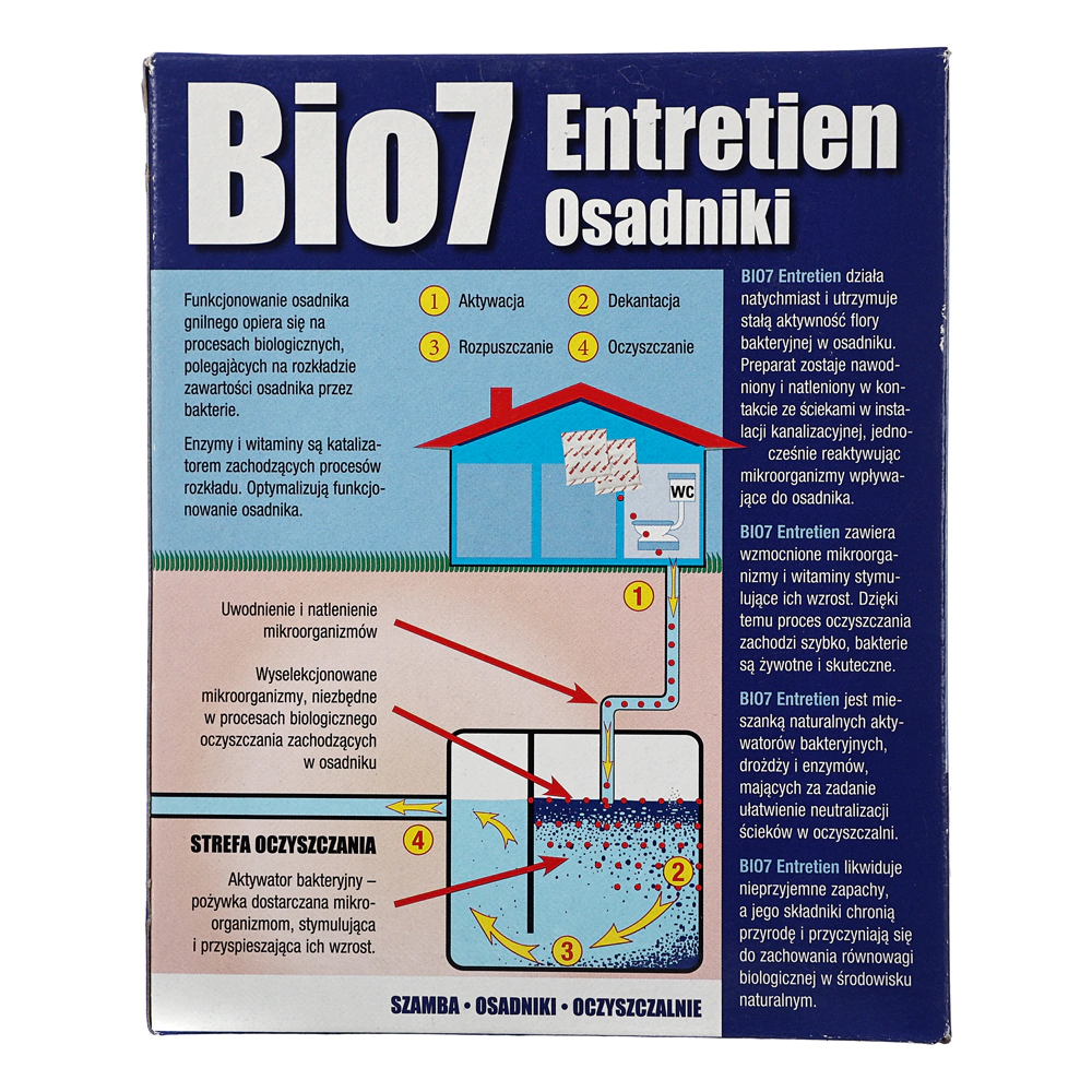 Бактерии для эксплуатации очистных сооружений BIO7 Entretien Fosses 570 г