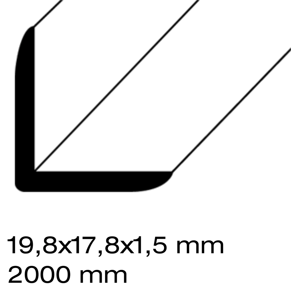 Уголок алюминиевый серебро 17,8x18х2000 мм толщина 1,8 мм