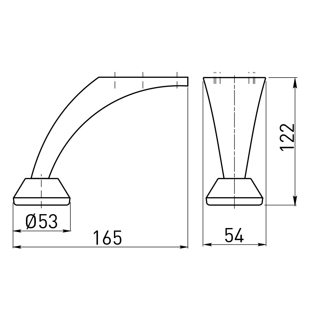 Опора диванная h120 мм хром