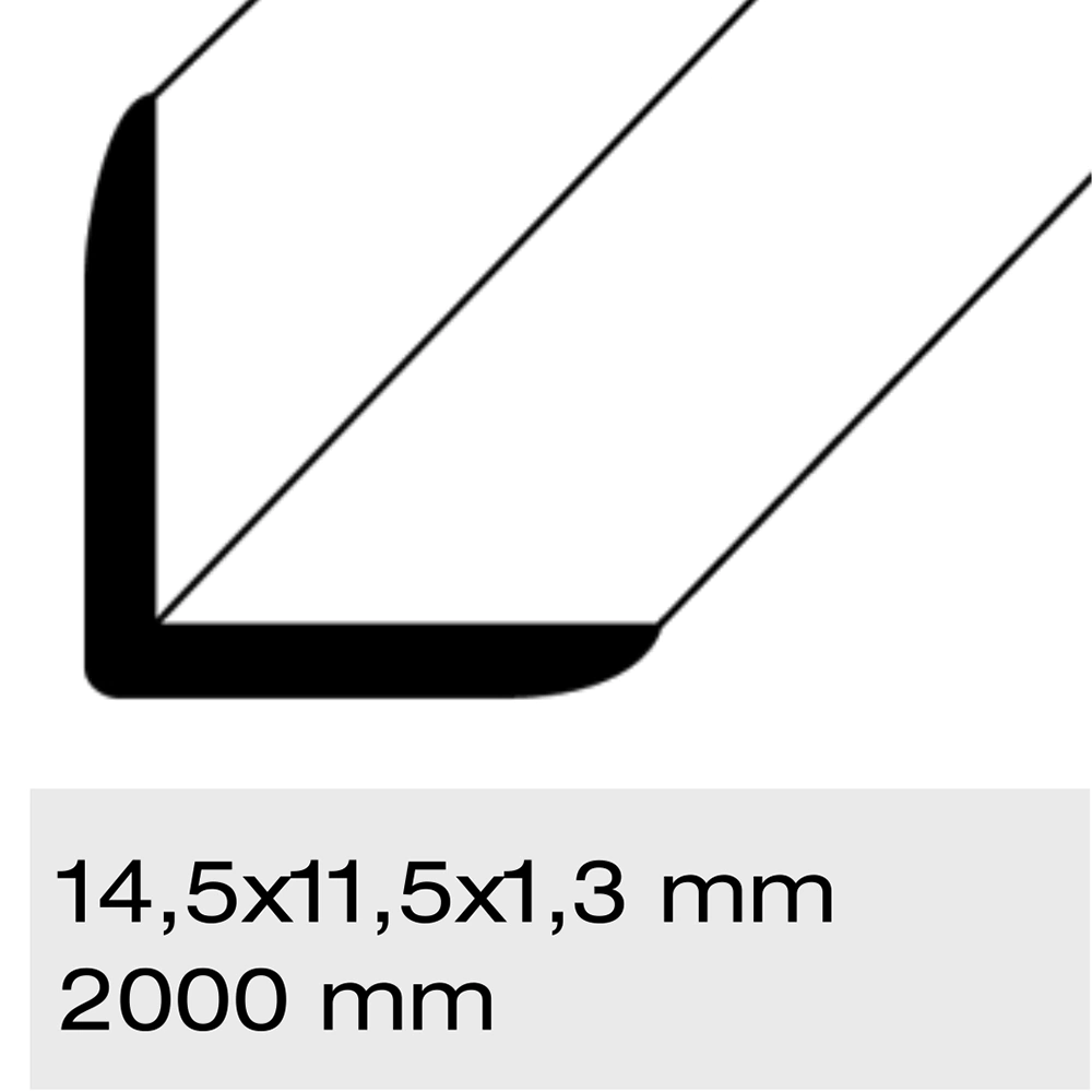Уголок алюминиевый серебро 14,5x11,5х2000 мм толщина 1,5 мм