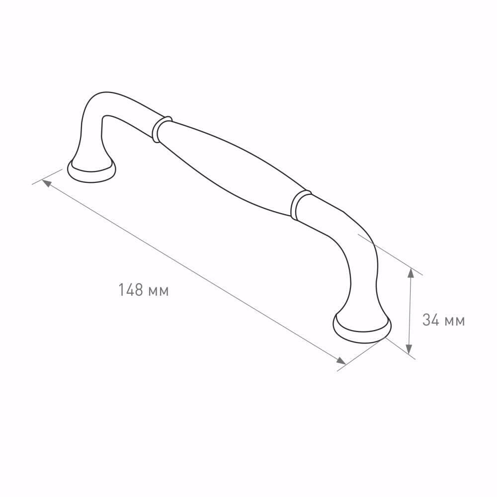 Ручка-скоба мебельная L4.008 C=128 мм черная