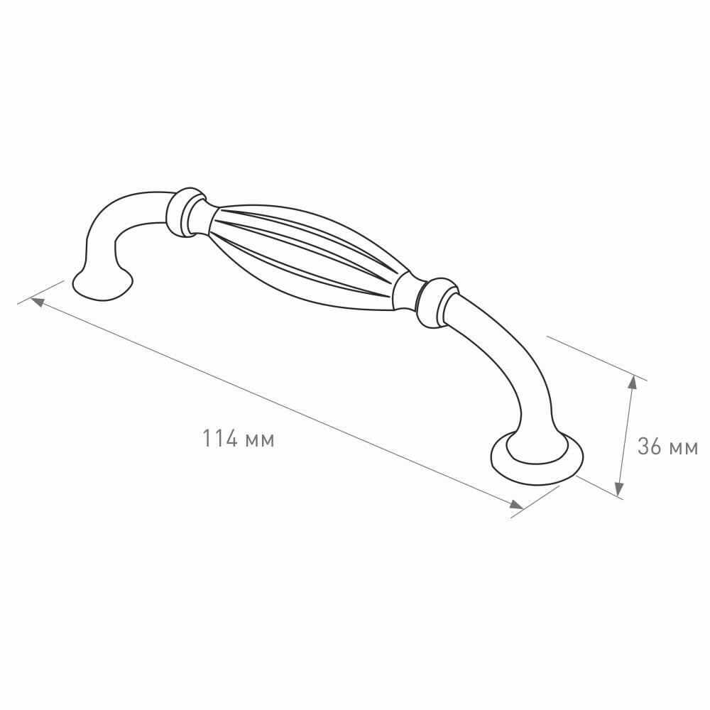 Ручка-скоба мебельная RS-113 C=96 мм оксидированная бронза