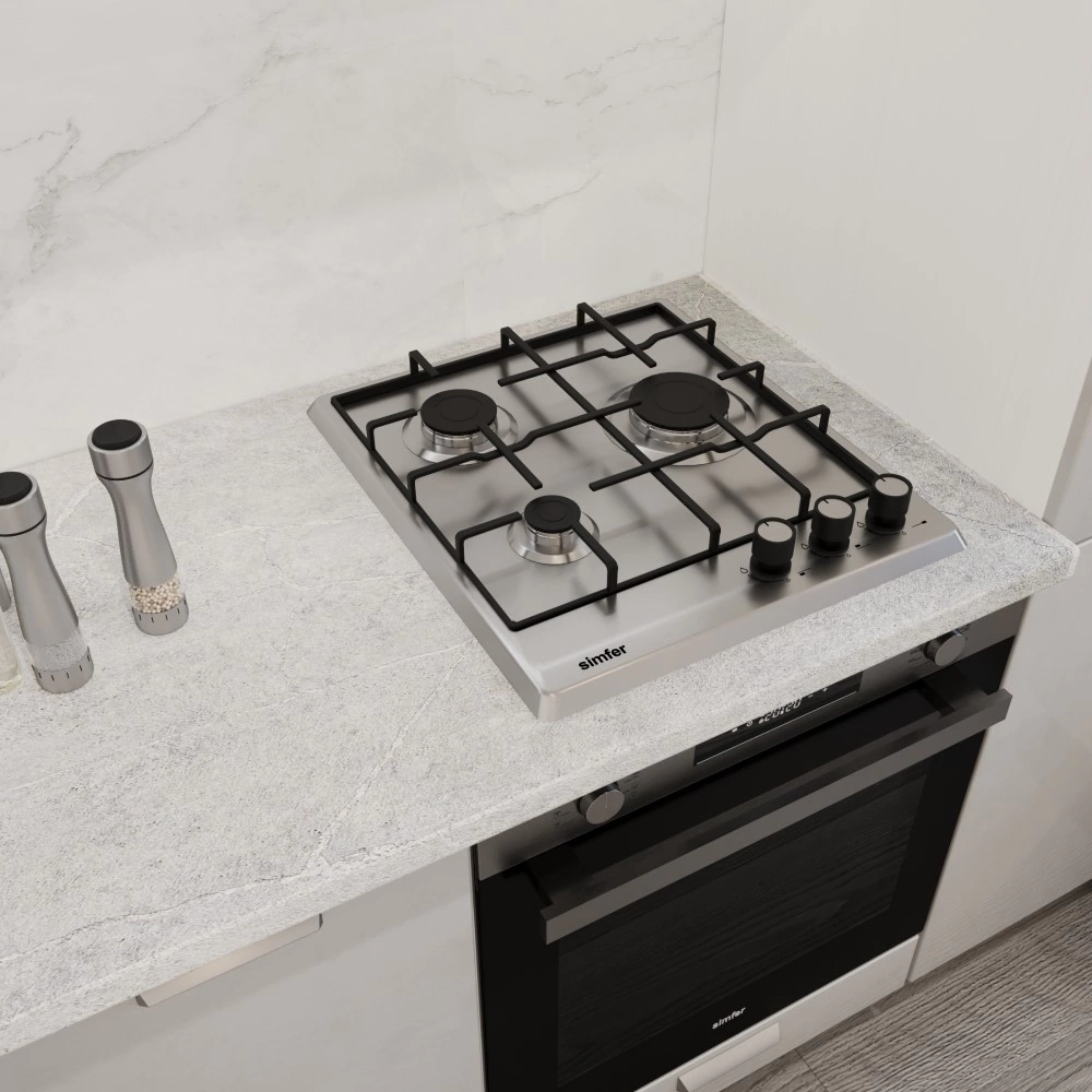 Газовая варочная поверхность нержавеющая сталь 45 см Simfer H45V30M411