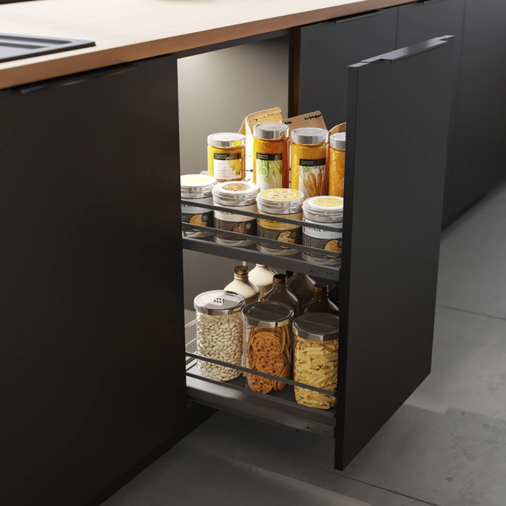 Ручка торцевая мебельная GT LIND C=224 мм L=496 мм черная матовая