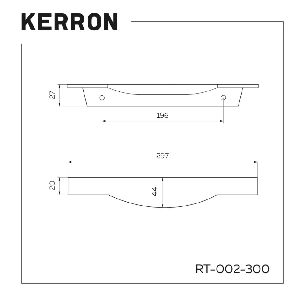 Ручка торцевая мебельная RT-002 C=192 мм L=297 мм черный матовый