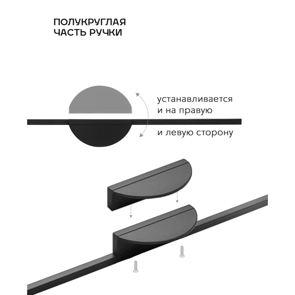 Ручка мебельная Т-образная 0098 С=2х224 мм 500 мм матовый черный