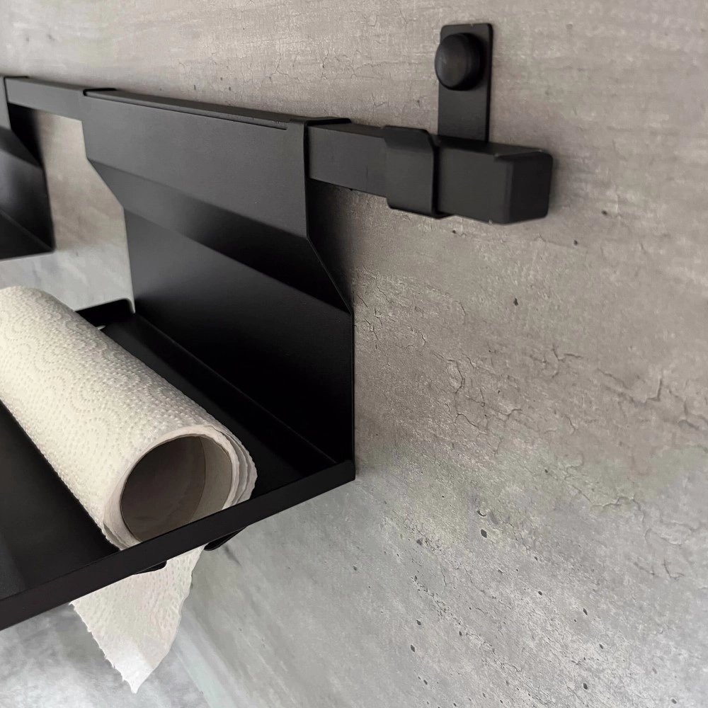 Полка-держатель для бумажных полотенец черный муар