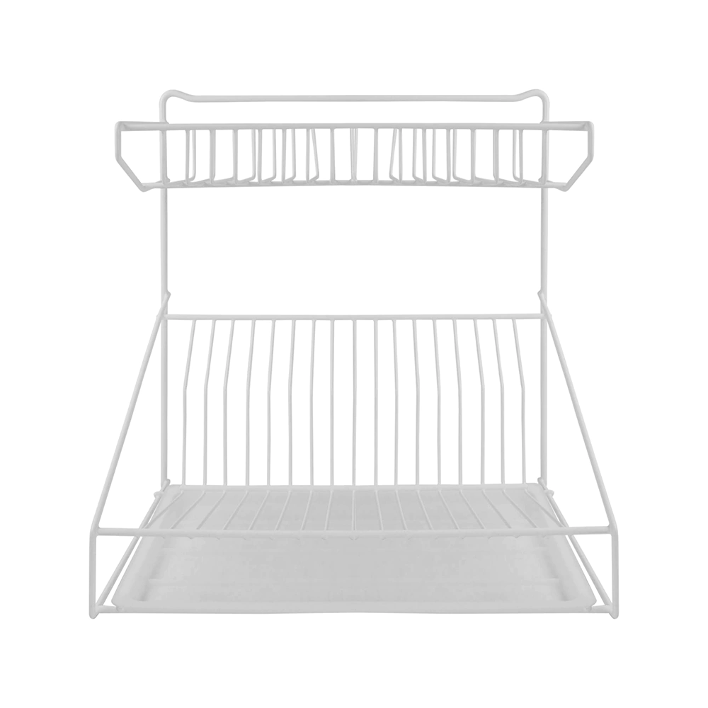 Сушилка для посуды настольная 2-ярусная 380 мм сталь белая