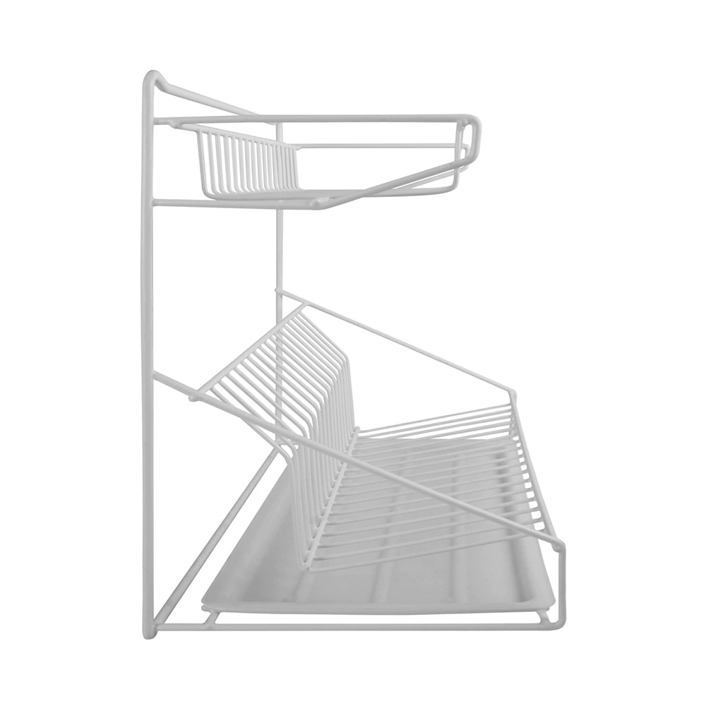 Сушилка для посуды настольная 2-ярусная 380 мм сталь белая