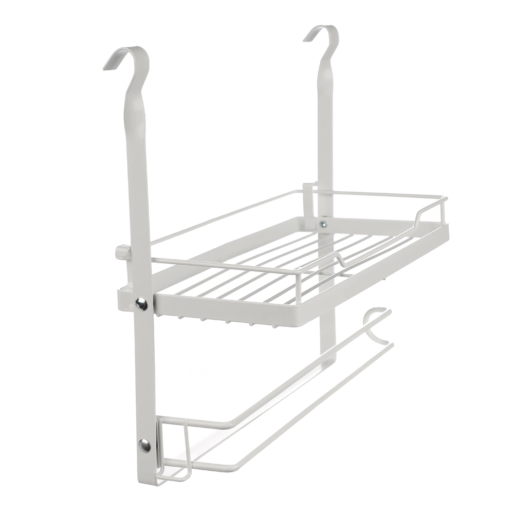 Полка для рейлинга KITRO с держателем для полотенца белая