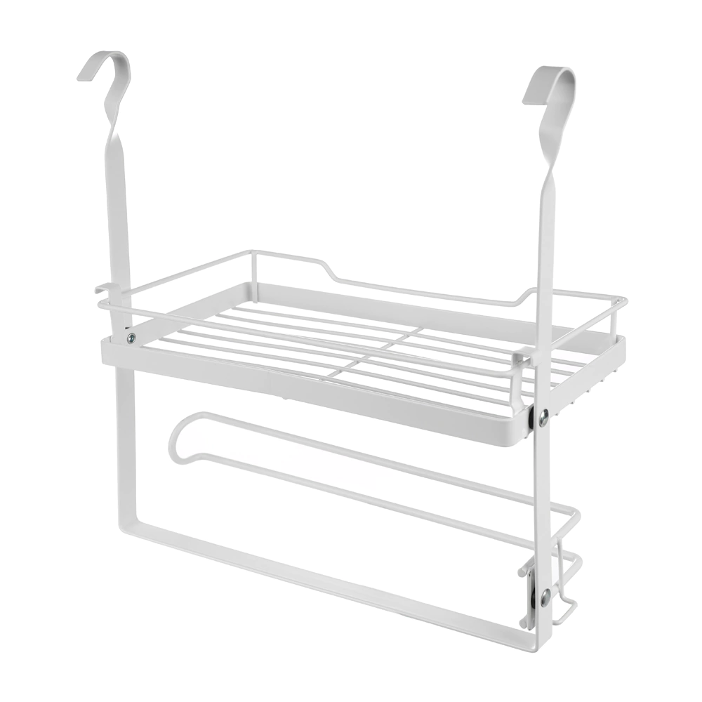 Полка для рейлинга KITRO с держателем для полотенца белая